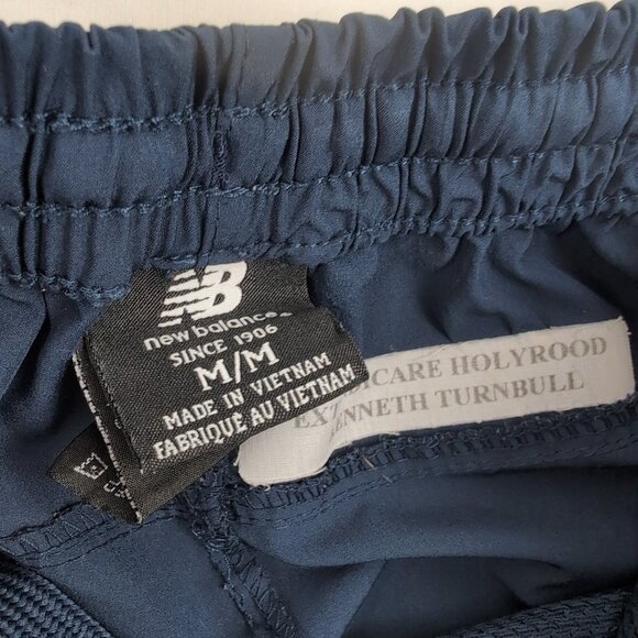 New Balance Men's Blue/Navy Track Pants Elastic Waist Zipper Pockets Taped Seams - Picture 5 of 9